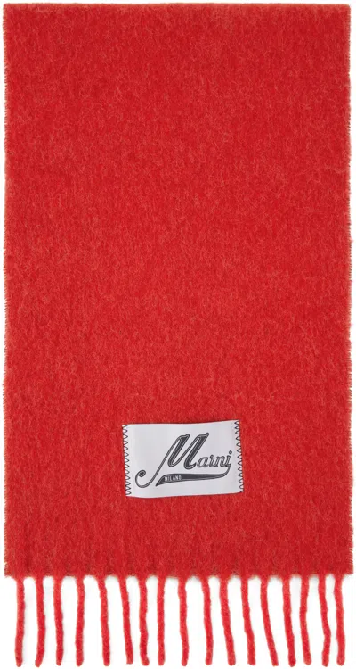 Marni Red Alpaca Scarf