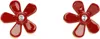 Marni Red & Gold Flower Pop Earrings In 00r66 Red