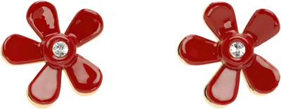 Marni Red & Gold Flower Pop Earrings In 00r66 Red
