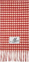 Marni Red & White Double Check Scarf In Chr63 Crimson