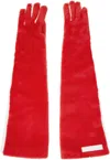 Marni Red & White Long Gloves In Ror63 Crimson