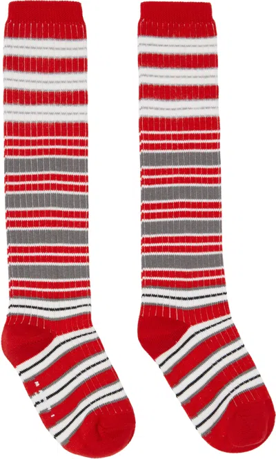 MARNI RED & WHITE STRIPED COTTON SOCKS