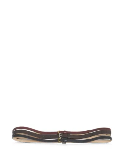 Marni Red, Brown And Black Triple-strand Leather Belt
