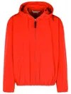 Marni Hooded Jacket With Elasticated Hem And Side Pockets In Red