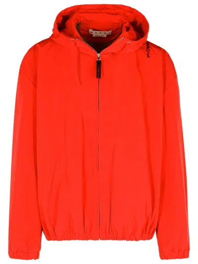 MARNI MARNI RED COTTON BLEND JACKET