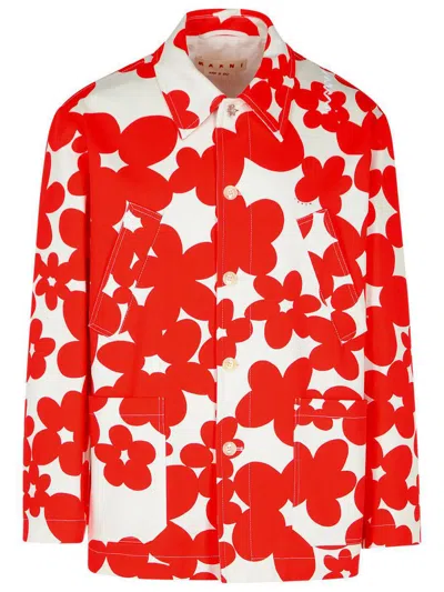 MARNI MARNI RED COTTON JACKET