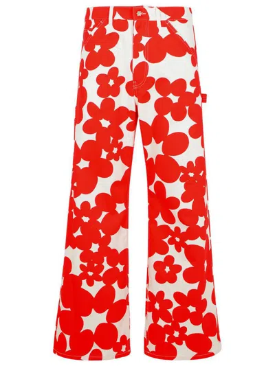 MARNI MARNI RED COTTON JEANS