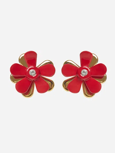 Marni Red Flower Pop Earrings