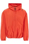 Marni Hooded Jacket With Elasticated Hem And Side Pockets In Red
