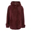 Marni Genuine Shearling Hooded Jacket In Brown
