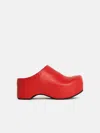 Marni Red Leather Sabots In Red