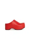 Marni Slide With Chunky Clog In Red Leather In Red