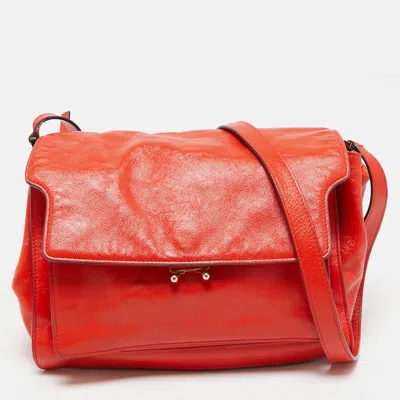 Pre-owned Marni Red Leather Soft Trunk Shoulder Bag