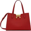 Marni Red Leather Trunkaroo Small Tote In 00r69 Hot Red