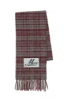 Marni Check-pattern Fringed Scarf In Red