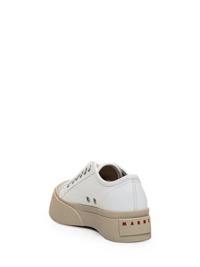 Marni Refined Leather Sneakers In White