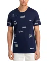 Marni Crew Neck Graphic Print Short Sleeves In Blue
