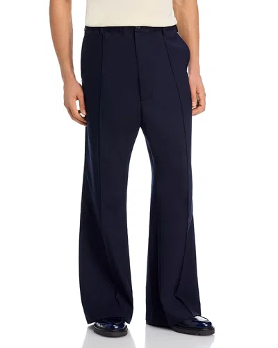 Marni Regular Fit Flared Wool Pants In Blue