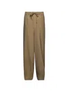 Marni Relaxed-fit Beige Trousers With Drawstring Waist In Brown