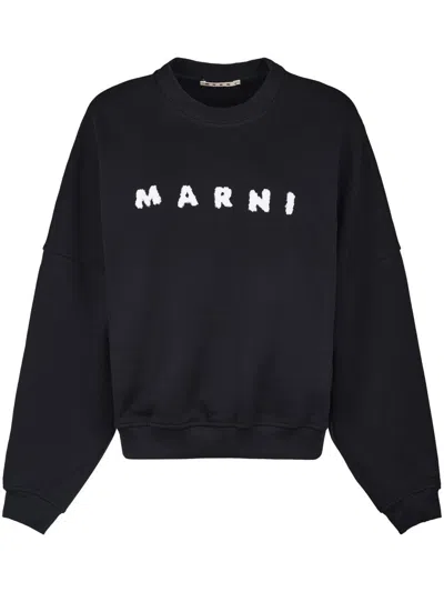 MARNI RELAXED FIT BLACK KNIT SWEATER