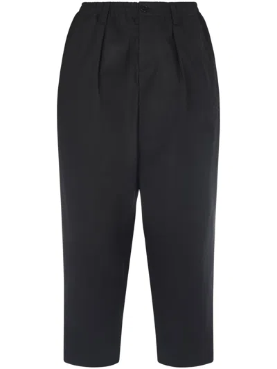 Marni Relaxed Fit Black Trousers In Blue