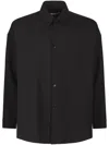 Marni Relaxed Fit Button-up Shirt In Smooth Virgin Wool In Black