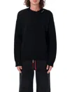 Marni Men's Distressed Cotton Knit Sweater In Black