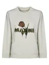 Marni Relaxed Fit Floral Graphic Sweatshirt In White