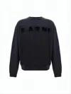 Marni Relaxed Fit Long-sleeve Sweatshirt With Textured Lettering In White