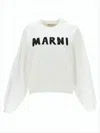 Marni Relaxed Fit Long-sleeve T-shirt With Textured Lettering In White