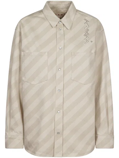 Marni Relaxed-fit Shirt With Classic Collar In Neutral