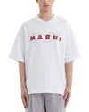 Marni Logo Cotton Oversized T-shirt In Lily White