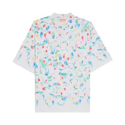Pre-owned Marni Relaxed Fit Splash T-shirt 'lily White' | Men's Size 46