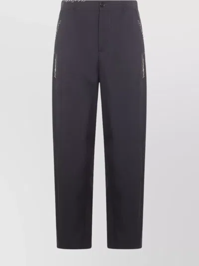 Marni Relaxed Fit Trousers Elastic Waistband In Blue