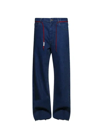 Marni Relaxed Wide-leg Jeans With High Waist In Blue