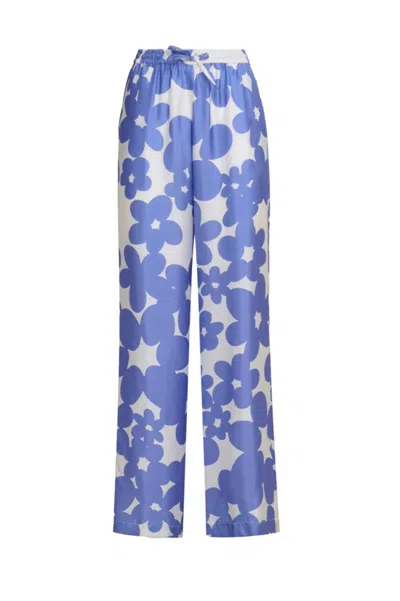 Marni Relaxed Wide Leg Silk Pants In Purple