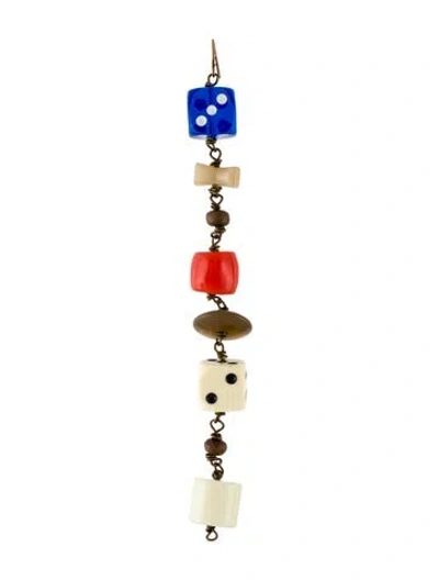 Pre-owned Marni Resin & Horn Ocean Drop Single Earring In Multi