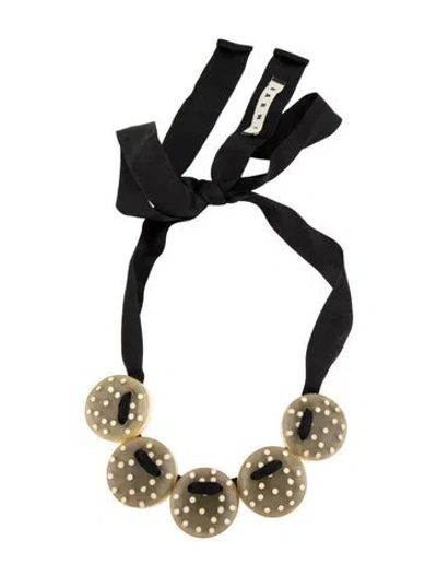 Pre-owned Marni Resin & Ribbon Collar Necklace, 15" In Multi