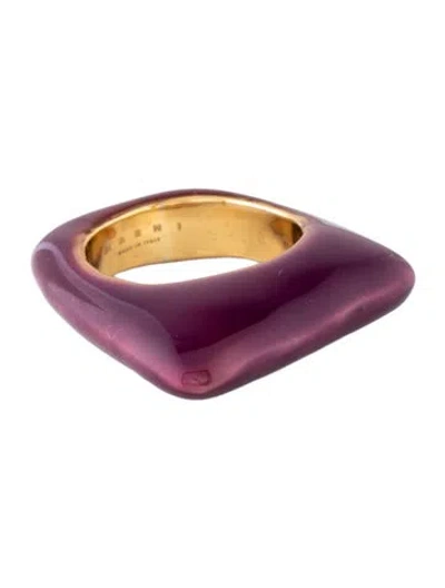 Pre-owned Marni Resin Cocktail Ring In Purple