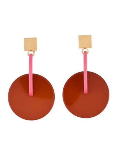 Pre-owned Marni Resin Drop Clip-on Earrings In Multi