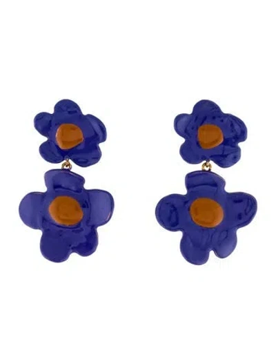 Pre-owned Marni Resin Floral Drop Earrings In Multi
