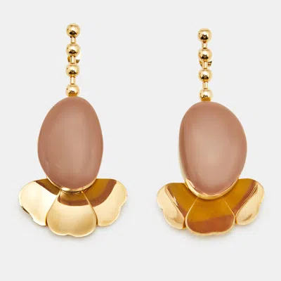 Pre-owned Marni Resin Gold Tone Earrings