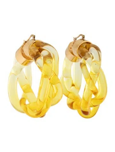 Pre-owned Marni Resin Hoop Earrings In Yellow