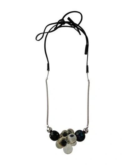 Pre-owned Marni Resin, Leather Collar Necklace, 69.5" In Black