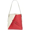 Marni Reverse Leather Hobo Bag In Berry/red