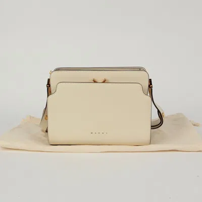 Marni Reverse Trunk Medium Shoulder Crossbody Bag In White