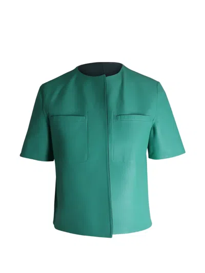 Pre-owned Marni Reversible Leather Jacket In Green