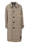 Marni Oversized Reversible Coat With Collar And Cut On The Back Of The Neck In Yellow/blue