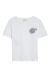 Marni Rhinestone Embellished Cotton T-shirt In 00w01 Lily White