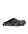 Marni Fussbett Sabot Leather And Crystal-embellished Mesh Clogs In Black